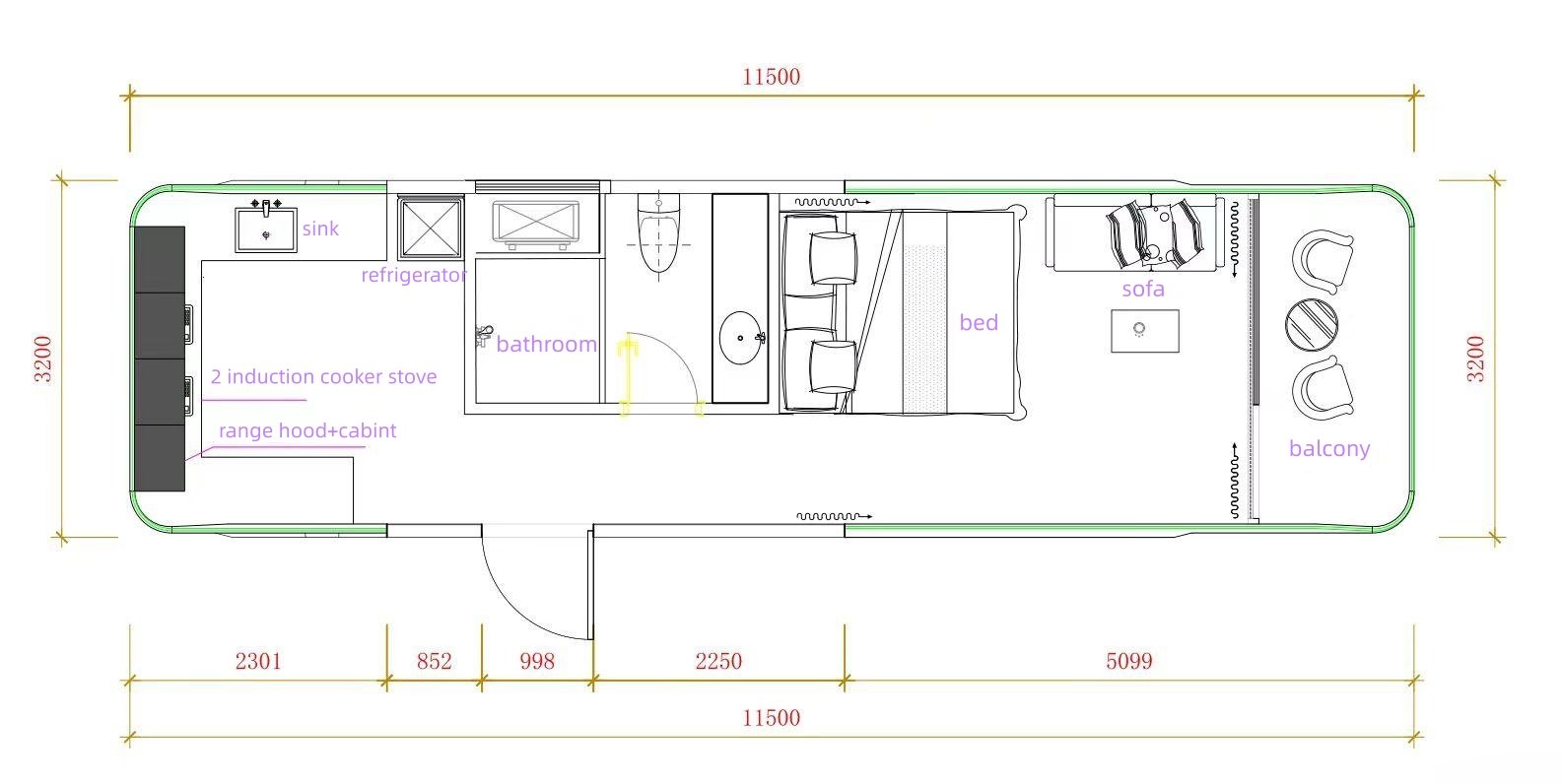 Casa Cápsula E7 – 2 Camas, 1 Casa de Banho e Varanda